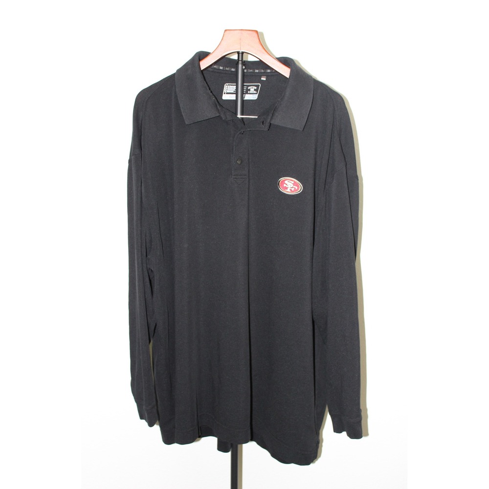 Cutter‎ & Buck Men's San Francisco 49ers Long Sleeve Polo Shirt Black 3XB NFL